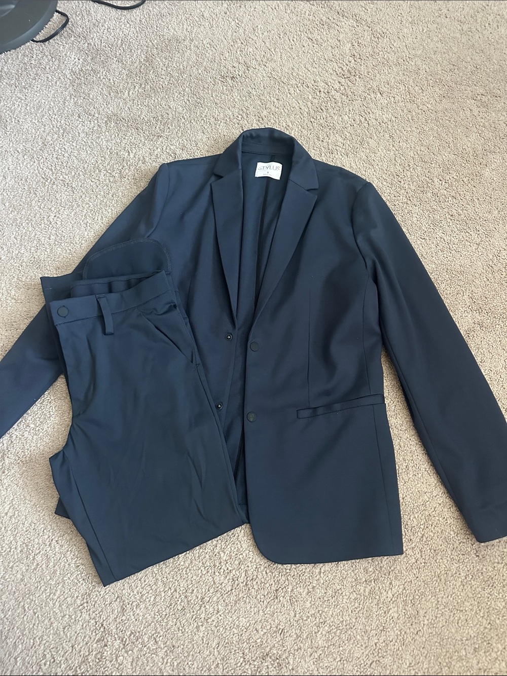 STYLUS Men's Dark Navy Two-Piece Suit Blazer & Pants 30x30